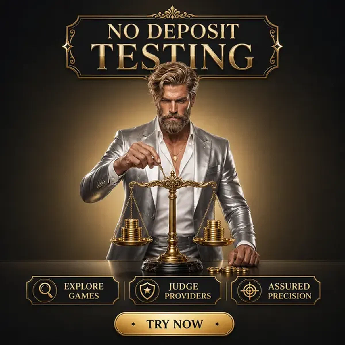 Player evaluating games with no deposit bonus at Vipzino Casino precision scale